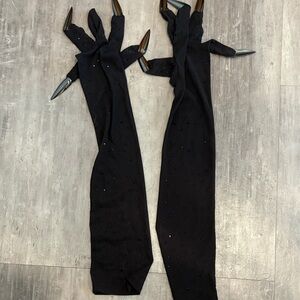 Black Arm Warmers with Claw Details - Halloween costume